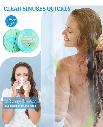 POPCHOSE Shower Steamers Aromatherapy – 8 Scented Shower Tablets with Gift Packaging, Self Care Bath Bombs for Stress Relief & Home Spa, Birthday Gifts for Women, Men, Dad, Grandma & Daughter