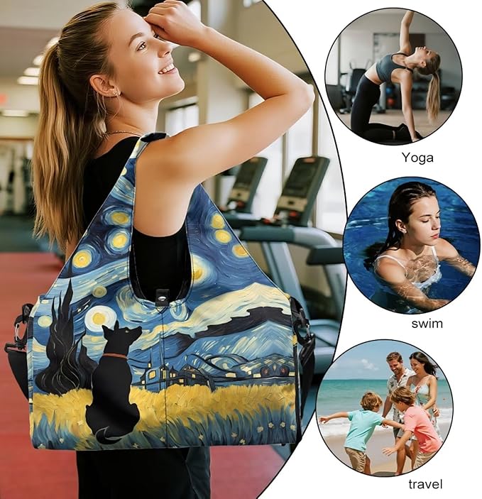 Yoga Mat Bag for Women Men Large Carryall Tote with Adjustable Shoulder Strap for Gym Yoga Travel Pilates Office