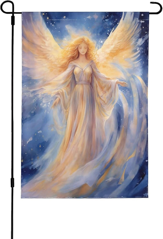 A Golden Angel Garden Flag 12x18 In Double Sided Yard Flags Lawn Sign Decor No Flagstand