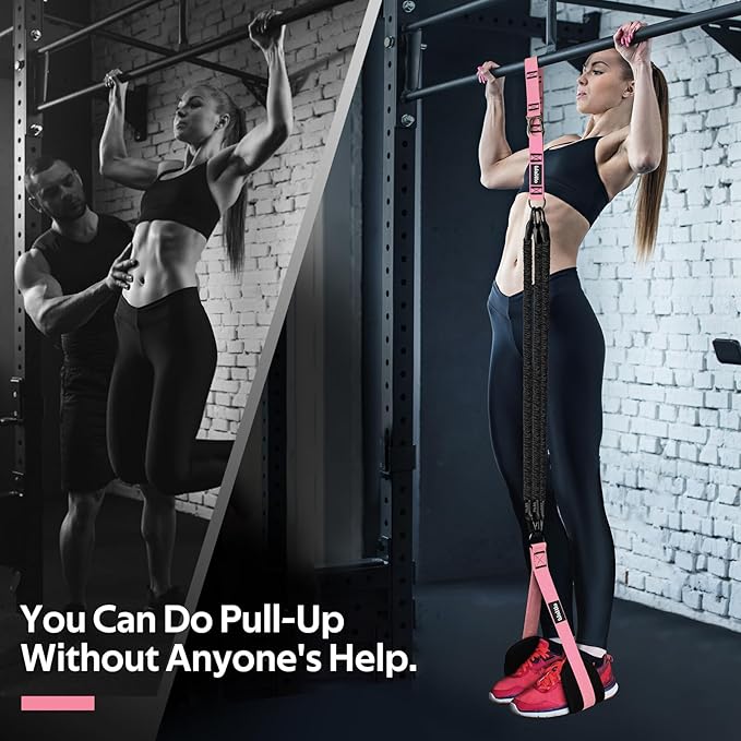 Pull Up Assistance Bands Set, Heavy Duty Adjustable Pull Up Assist Band with Feet Rest, Strength Training Bands for Home Gym Fitness, Pull-Up Bar, Calisthenics and Body Stretching