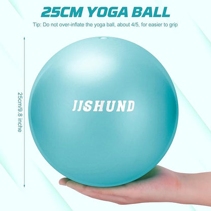 Pilates Ball, 9 Inch Small Exercise Mini Soft Workout Yoga Ball with Exercise Guide, for Home Gym Yoga, Pilates, Core Training, Workout, Balance, Stability
