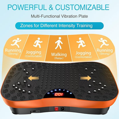 AXV Vibration Plate Exercise Machine Whole Body Workout Portable Mini Vibrate Fitness Platform Lymphatic Drainage Machine for Weight Loss Shaping Toning Wellness Home Gyms Workout (Mini)
