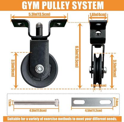 KORIKAHM Power Rack Pulley Attachment, LAT Pulldown Machine - Cable & Weight Dual Pulley System for Home Gym Strength Training, Power Racks