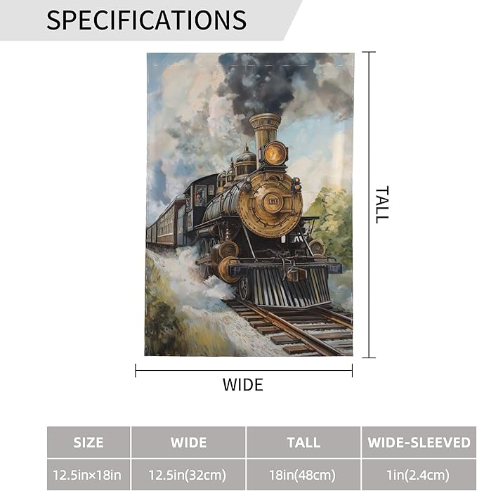 Train Garden Flag 12x18 In Double Sided Yard Flags Lawn Sign Decor No Flagstand