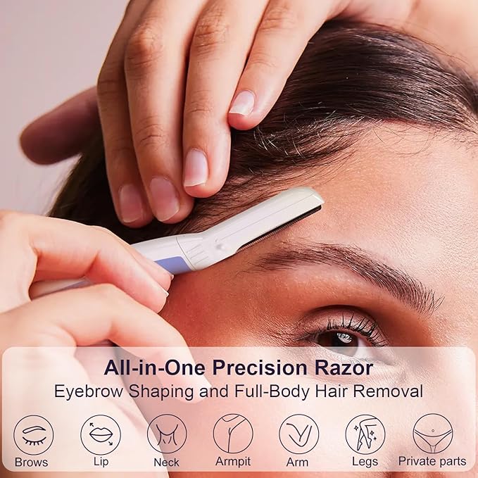 Face Razors for Women, Dermaplane Razor for Women Face, Eyebrow Razor, Dermaplaning Tool, Skin Safe Microblades, Peach Fuzz Remover (9ct, Aegean Frost)