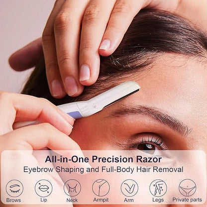 Face Razors for Women, Dermaplane Razor for Women Face, Eyebrow Razor, Dermaplaning Tool, Skin Safe Microblades, Peach Fuzz Remover (9ct, Aegean Frost)