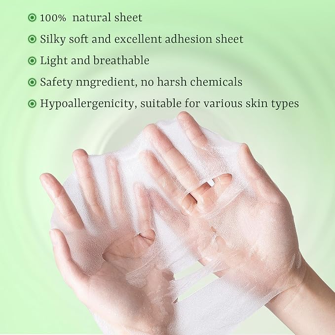 Aloe Vera Face Masks Skincare Soothing Face Mask Hydrating Face Masks Aloe Face Mask for Sensitive Skin, Acne, After Sun Care, Moisturizing Face Sheet Mask, Calming, Refreshing,10 Pack