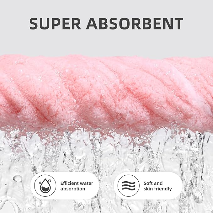40x80 Inches Oversized Bath Sheets Extra Large Bath Towels Set of 6 for Adults Super Soft Quick Dry Lightweight Lint Free Absorbent Stripe Microfiber Shower Towels (Pink,6 Piece)