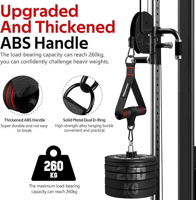 RENRANRING Gym Exercise Handles, Replacement Handle Attachments for Cable Machine Pulleys, Resistance Band and Strength Trainer, Pull Down Workout Accessories, Home Gym Add On Equipment