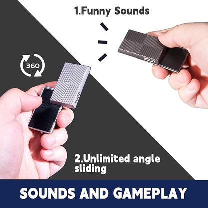 Fidget Slider, Metal Fidget Toy Adults-Smooth Operation with Mesmerizing Sounds, Stress Relief & Anxiety ADHD, Durable Pocket Desk Toy, for Friends, Perfect for Office, Home, Wait(Silver)