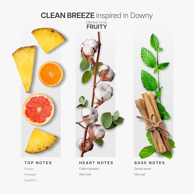 AromaPlan Scents, Clean Smelling Essential Oils, Clean Breeze Inspired by D. (5 Fl Oz /148ml)-Fresh Scent Essential Oil for Diffuser, USA Fragrance, Bigger Bottle, Bolder Aroma & Longer Lasting