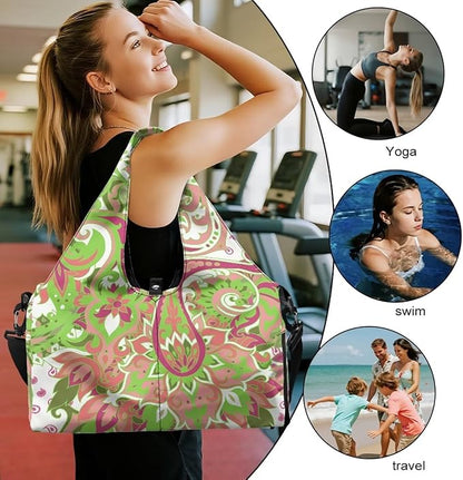 Yoga Mat Bag for Women Men Large Carryall Tote with Adjustable Shoulder Strap for Gym Yoga Travel Pilates Office