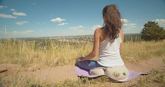 Air Meditator Inflatable Meditation Cushion and Travel Pillow – Meditate on Air in Total Comfort with Adjustable Three-Chamber Design for Enhanced Posture and Portability, Black