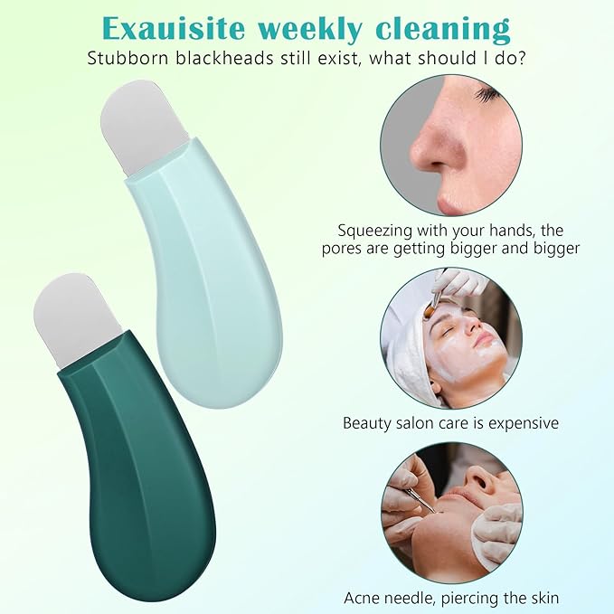 2PCS Blackhead Remover Tools, Mild and Safe Face Scraper Deep Cleaning Silicone Nose Blackhead Remover Skin Spatula Skin Care Tool for Men and Women