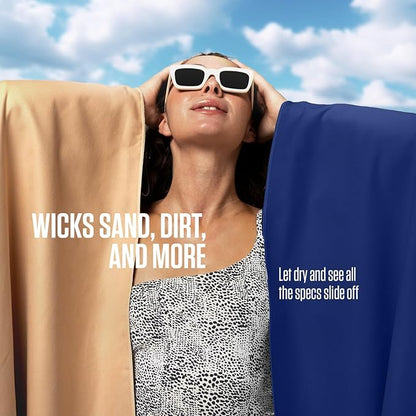 VENTURE 4TH Quick Dry Towel. Microfiber Travel Towel Ideal for Camping, Hiking, Backpacking, Gym. Lightweight & Fast Drying Travel Towels for Body. Compact & Easy to Pack - Navy Blue Medium