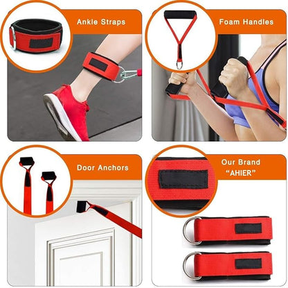 AHIER 14PCS Resistance Bands Set, Exercise Bands for Men & Women, 20lbs to 40lbs Workout Bands, Elastic Resistance Bands with Door Anchor, and Ankle Straps for Training, Yoga