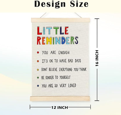 JINYO Mental Health Decor, Little Reminders Inspirational Wall Art Poster, Positive Affirmations Wall Decor, Mental Health Wall Decor for Classroom Counselor Psychology Therapist Office, 12x16 Inch