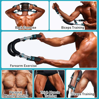 Twister Arm Trainer, BicycleStore Adjustable Forearm Strengthener Detachable Chest Workout Device, Tricep Arm Twister Exerciser for Men Portable Shoulder Muscle Fitness Equipment for Strength Training