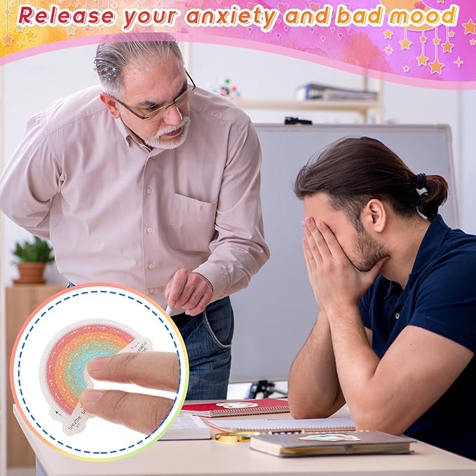 36 Pcs Anxiety Sensory Stickers Mental Health Stickers Fidget Textured Strips Toys Adhesive Tactile Calm Relief Items for Adults Desk School Counselor Classroom(Breath Style)