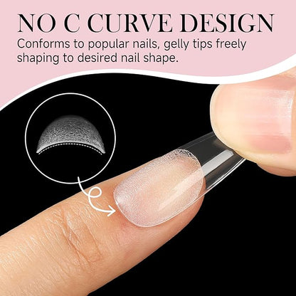 Long Amond Nail Tips: 504pcs Stiletto Gel Nails Tips Half Matte Full Cover Clear False Fake Nails for DIY Nail Art Press On Nails Acrylic Extensions 12 Sizes