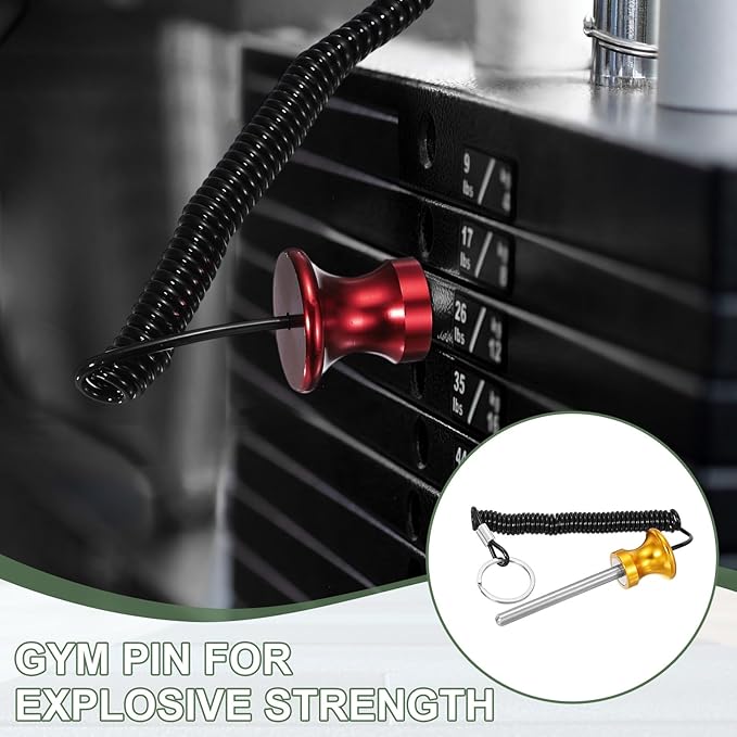 Weight Stack Pin, Weight Gym Pin Strength Training Equipment Replacement with Pull Rope for Home Gym Club
