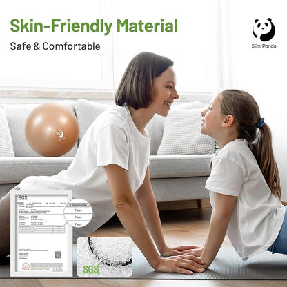 Slim Panda Pilates Ball, 9 Inch Small Exercise Ball, Anti Burst Mini Yoga Ball for Stability, Workout, Barre, Core Strength, Physical Therapy, Balance, Stretching