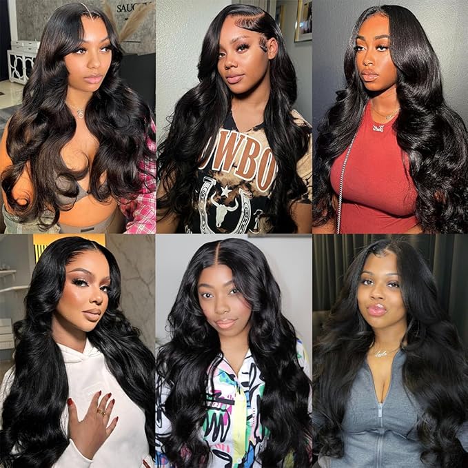 12A Human Hair Bundles 14 16 18 20 Inch Body Wave Bundles Human Hair 100% Unprocessed Brazilian Virgin Hair 4 Bundles Deals Human Hair Extensions Quick Weave Natural Black