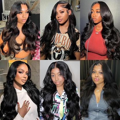 12A Human Hair Bundles 14 16 18 20 Inch Body Wave Bundles Human Hair 100% Unprocessed Brazilian Virgin Hair 4 Bundles Deals Human Hair Extensions Quick Weave Natural Black
