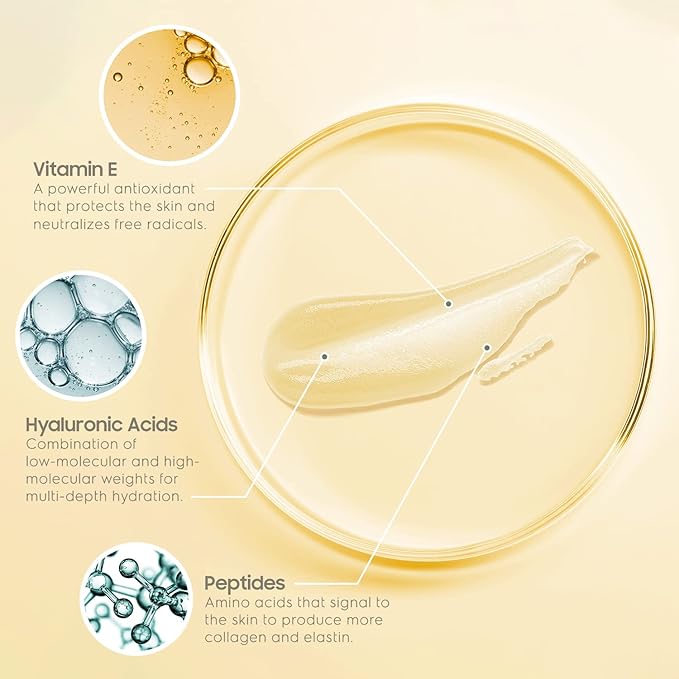 Hyaluronic Acid Serum for Face, Anti Aging Serum for Fine Lines & Wrinkles, Hydrating Glow, Face Moisturizer Plump & Repair Dry Skin, Unscented, 30 Capsules