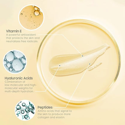 Hyaluronic Acid Serum for Face, Anti Aging Serum for Fine Lines & Wrinkles, Hydrating Glow, Face Moisturizer Plump & Repair Dry Skin, Unscented, 30 Capsules