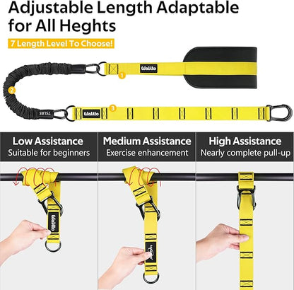 Pull Up Assistance Bands Set, Heavy Duty Adjustable Pull Up Assist Band with Feet Rest, Strength Training Bands for Home Gym Fitness, Pull-Up Bar, Calisthenics and Body Stretching