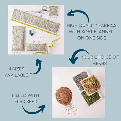 Hot Cold Pack Reusable and Microwavable Heating Pad with Flax Seed and Dried Herbs, Ice Pack, Aromatherapy Heat Pack