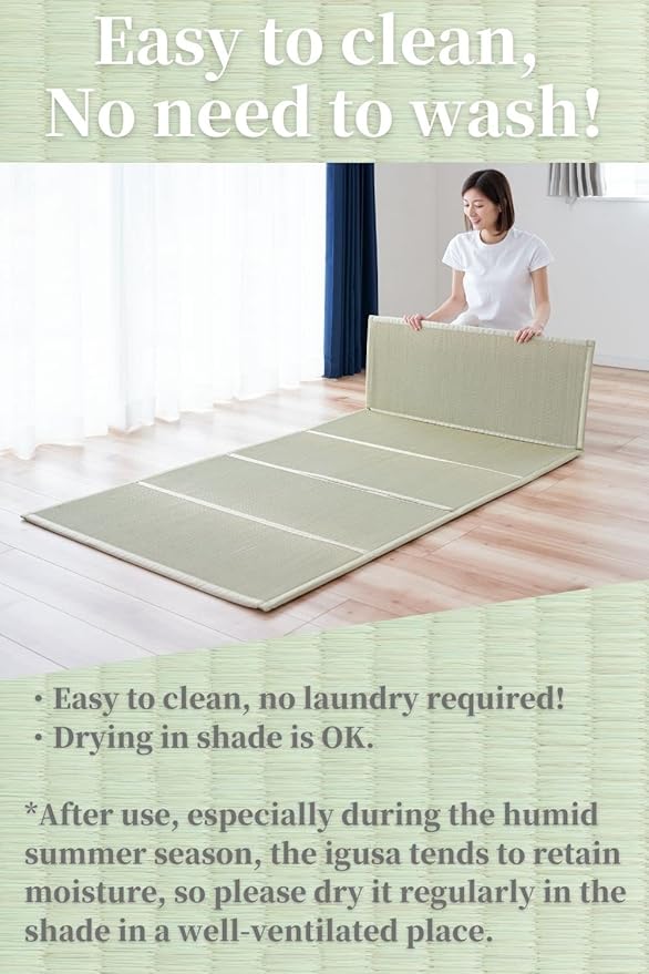 BJDesign Japanese Tatami Mat (Igusa Mattress), Foldable, Rush Grass, Floor Sleeping Japanese Futon Mattress Meditation Yoga Zen (Queen XL)