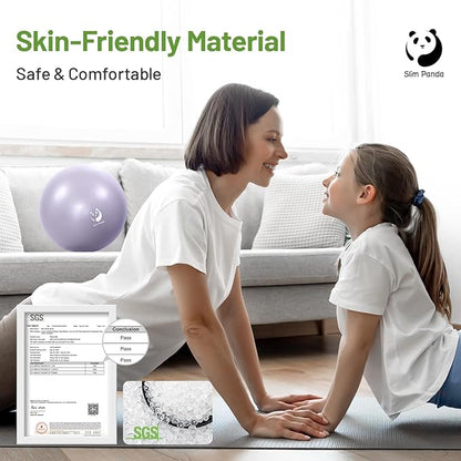 Slim Panda Pilates Ball, 9 Inch Small Exercise Ball, Anti Burst Mini Yoga Ball for Stability, Workout, Barre, Core Strength, Physical Therapy, Balance, Stretching