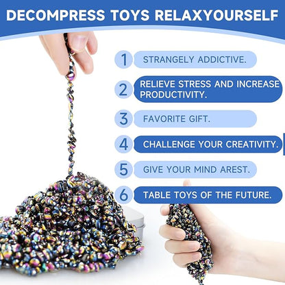 550pcs Ferrite Putty Fidget Toys for Adults - Stress Relief Desk Gadgets with Magnetic Beads, Professional Sensory Toys for Office Anxiety & Focus, Gifts for Men Women