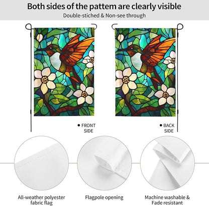 Hummingbird Garden Flag 12x18 In Double Sided Yard Flags Lawn Sign Decor No Flagstand