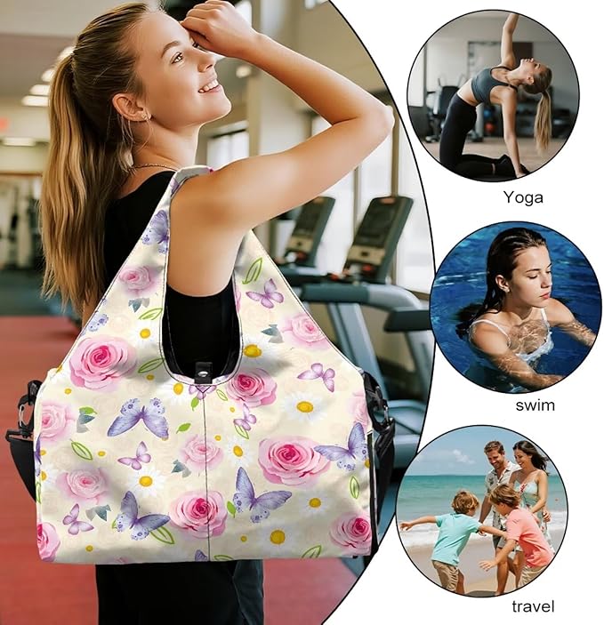 Yoga Mat Bag for Women Men Large Carryall Tote with Adjustable Shoulder Strap for Gym Yoga Travel Pilates Office