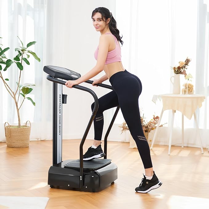 ZELUS Whole Body Vibration Plate, 500W Vibration Plate Exercise Machine with 99 Levels 3 Preset Modes & 2 Resistance Bands, Training Fitness Vibration Platform Machine for Home Gym with 330lb Capacity