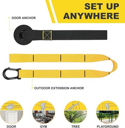 Home Resistance Training Kit for All Levels, Suspension Trainer Straps With Handles For Full Body Workouts at Home, Includes Door Anchor And Mesh Bag for Gym,Outdoor,Travel