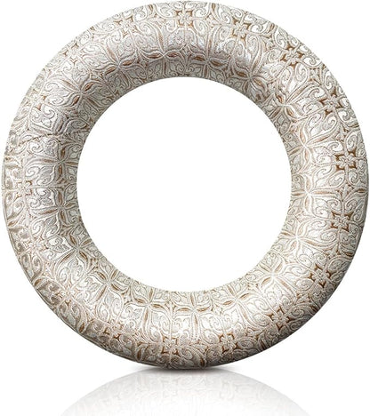Singing Bowl Cushion 8 Inch for Tibetan Singing Bowls, Handmade Silk Brocade Round Cushion Pillow for Sound Healing and Crystal Sound Bowls Accessories(Silver)