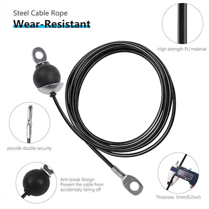 LFJ Replacement Gym Cable with Stopper Ball Fitness Pulley Cable Steel Wire Rope for Cable Machine Home Gym Weight Lift Pulley System