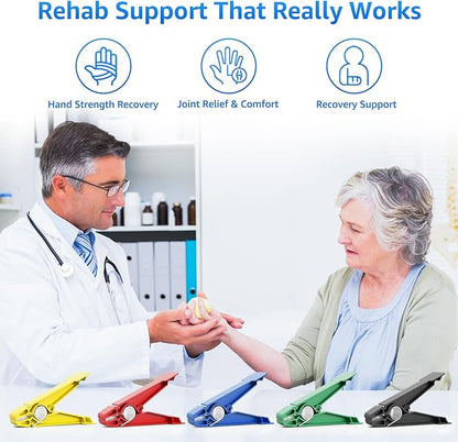 FitBeast Finger Exerciser Set – 5 Resistance Clips for Hand Therapy, Grip Strength & Dexterity – Ideal Finger Strengthener for Rehab, Stroke Recovery, Arthritis, Seniors & Athletes
