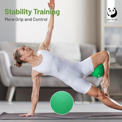 Slim Panda Pilates Ball, 9 Inch Small Exercise Ball, Anti Burst Mini Yoga Ball for Stability, Workout, Barre, Core Strength, Physical Therapy, Balance, Stretching