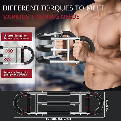 Twister Arm Trainer, Dual Triple-Spring, 30-180lb Adjustable, Chest Arm Shoulder Workout Equipment, Portable Detachable Arm Twister Exerciser for Men, Chest Expander for Gym Home Fitness