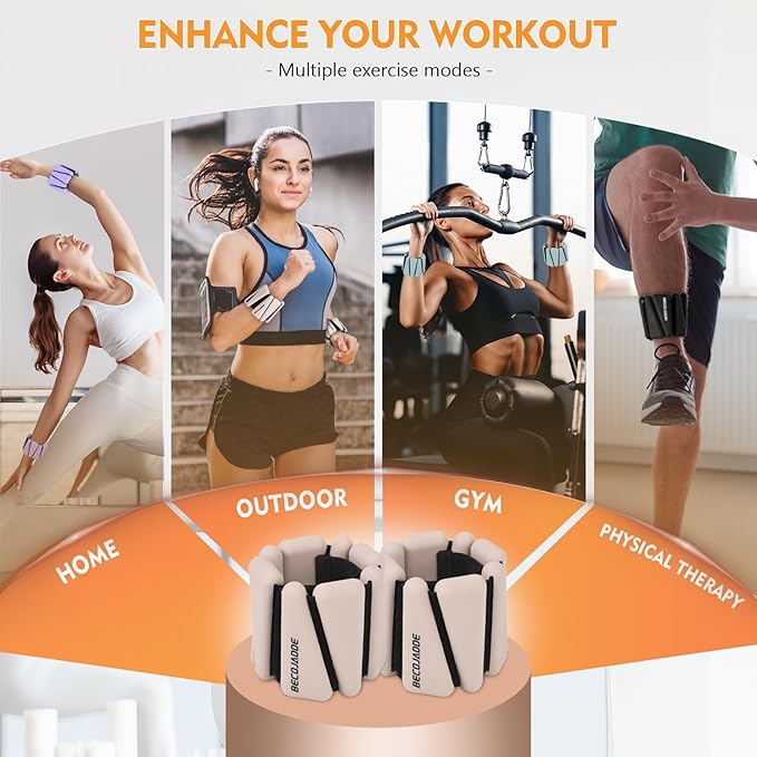 Ankle Weights Set of 2 (1 lb/2 lb/3 lb Each) Adjustable Wrist Weights for Women Men Wearable Arm Leg Weight for Pilates, Running, Walking, Workout, Yoga