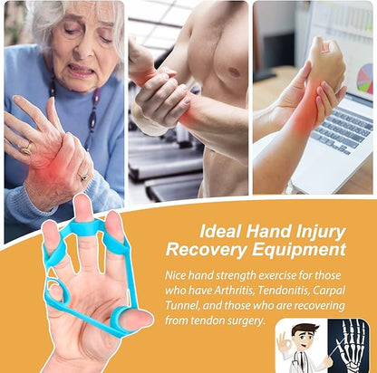 Pnrskter Hand Grip Strengthener, Finger Exerciser, Grip Strength Trainer (6 PCS),New Material,Forearm Grip Workout, Finger Stretcher, Relieve Wrist Pain, Carpal Tunnel, Trigger Finger, Mallet Finger and More.