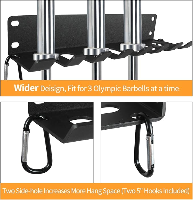 Home Gym Storage - Heavy-Duty Barbell Holder, Kettlebells, Weight Bar, Workout Rack Equipment, Foam Roller, Jump Rope, Resistance Band