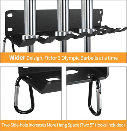 Home Gym Storage - Heavy-Duty Barbell Holder, Kettlebells, Weight Bar, Workout Rack Equipment, Foam Roller, Jump Rope, Resistance Band