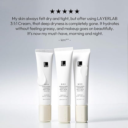 LAYERLAB Barrier Moist Cream - Up to 100H Hydration Face Moisturizer with Ceramide, Cholesterol, K-Beauty Skincare with Shea Butter for Deep Hydration & Moisture Barrier Support 2.02 fl oz