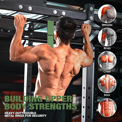 Pull Up Assistance Bands, Resistance Bands for Pull Up Bar Workout, Adjustable Heavy Duty Pull Up Assist Equipment with 4 Assistance Bands, Home Gym Fitness Exercise Strength Training